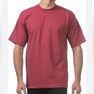 Perk Burgundy Red 100% Pima Cotton Short Sleeve Crew Neck Tee T Shirt 2XL